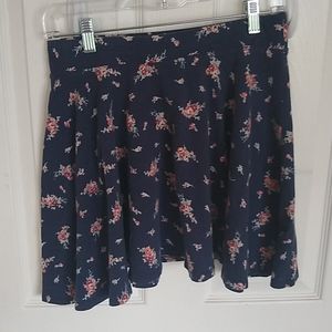 Blue Floral Printed Skirt